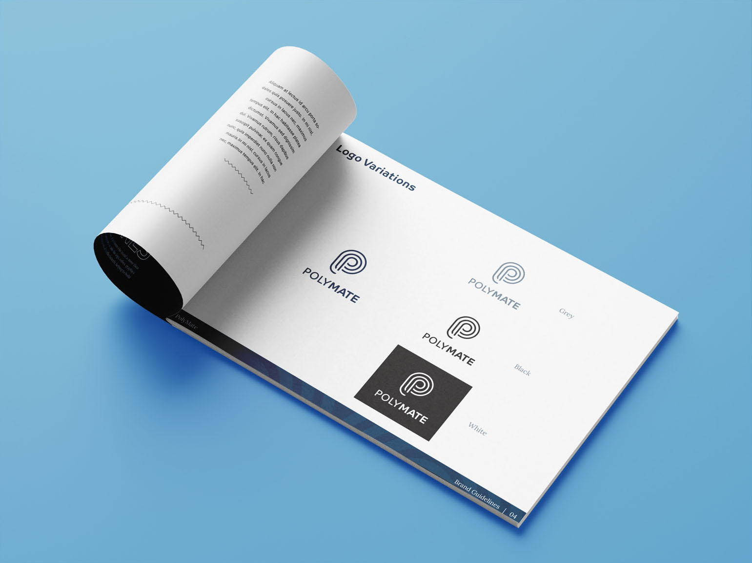 Logo variations across dark, light, black and white applications.